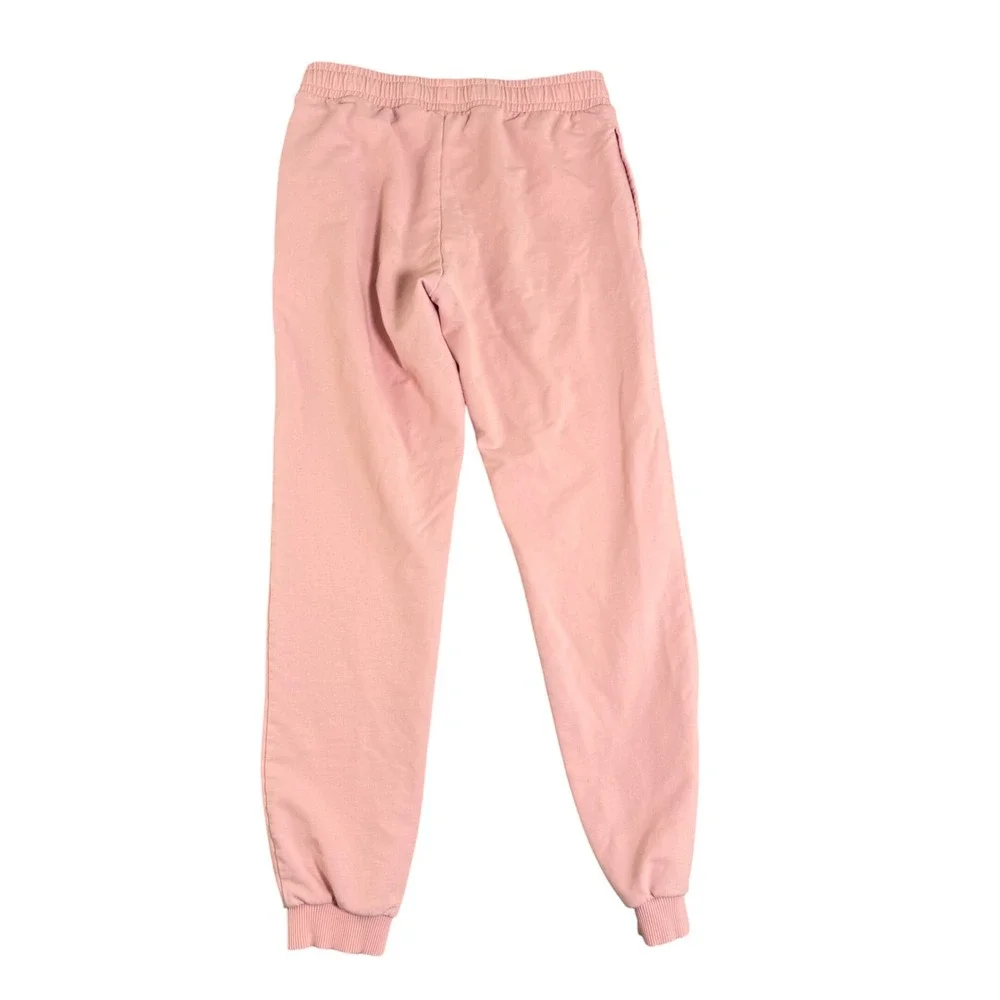 Moschino Teen Pink Logo Sweatpants Joggers HQP02Y Size 12 Womens XS - Picture 2 of 6